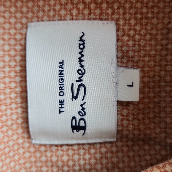 Ben Sherman peach cotton and linen blend shirt, size large - Picture 7 of 10